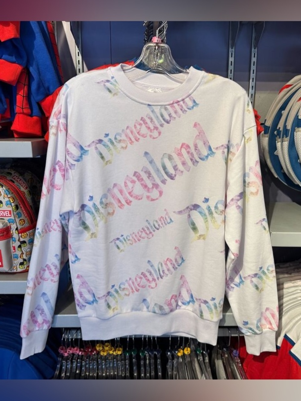 Disneyland Pastel Logo White Crewneck Sweatshirt, XL